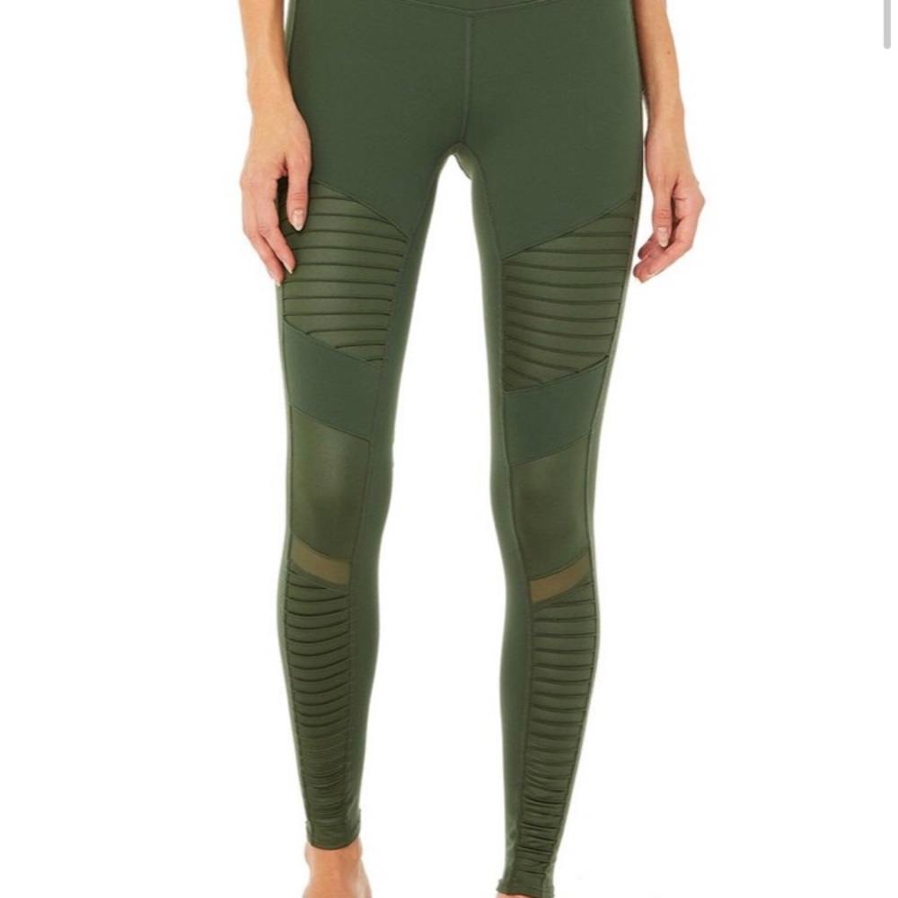 Alo Yoga Moto Leggings Hunter Green Size Large